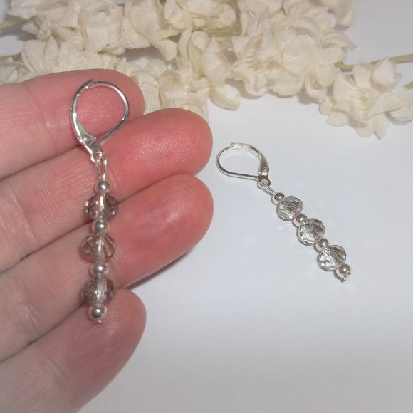 Earrings, Grey Earring, Gray Earring, Earring Set, Dangle Earring, Handmade 7900 - Picture 6 of 8